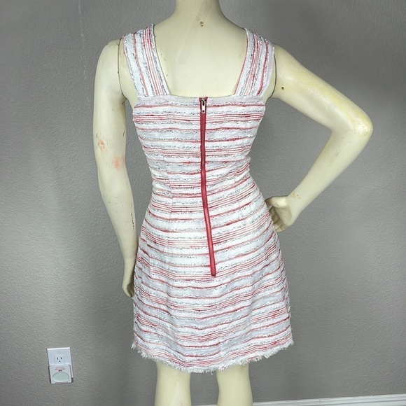 W118 by Walter Baker Mini Dress Tweed Candy Stripe Side Cut Out Sleeveless Sz M - Picture 5 of 12
